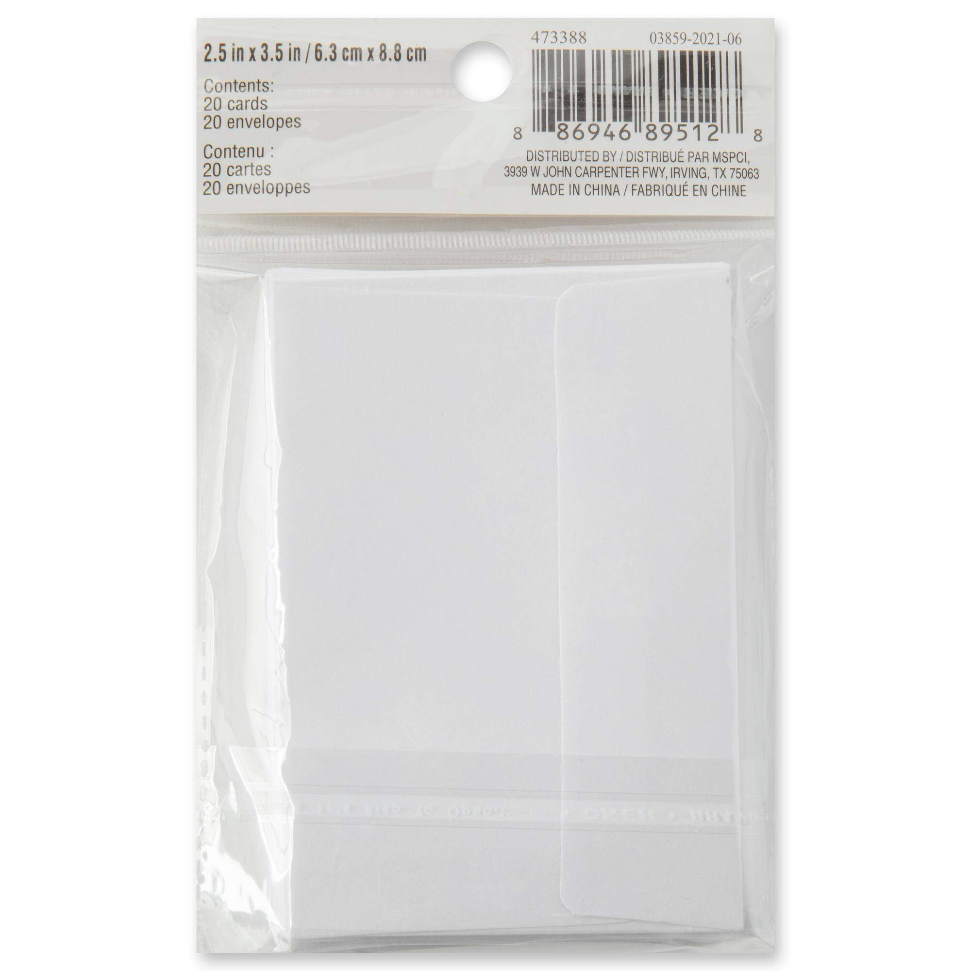 White Cards & Envelopes by Recollections™, 2.5" x 3.5"